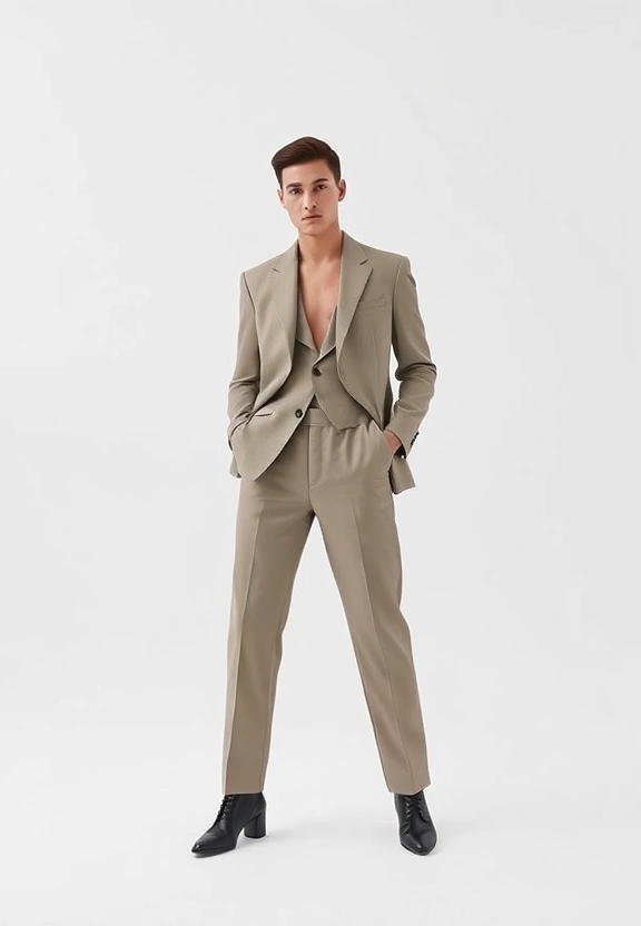 Look 07 — structured blazer in minimalist studio